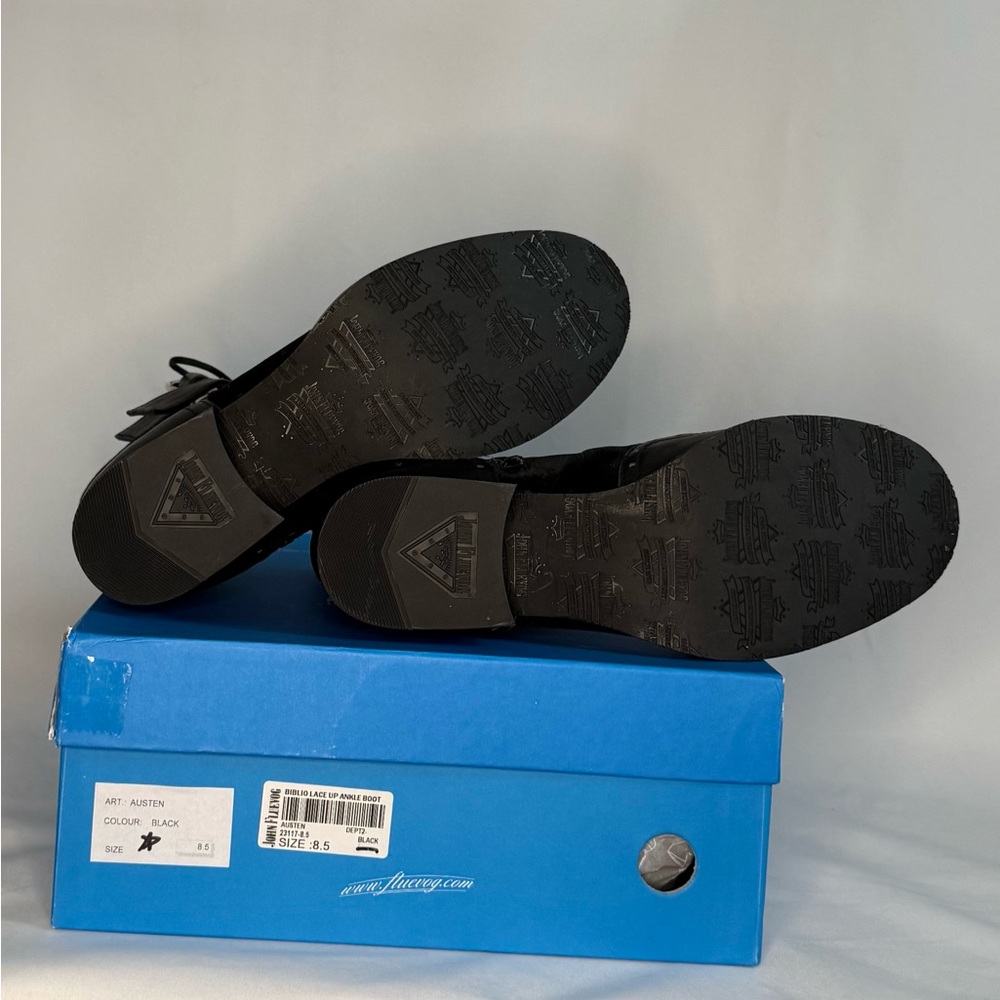 John Fluevog Black Women's Lace-Up Boots - Picture 16 of 16